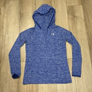 Under‎ Armour Tech Hoodie Womens Small Heather Blue Lightweight Athletic